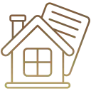 Icon house with document